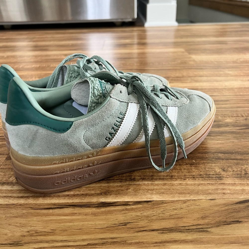 Adidas Gazelle Suede Sneakers in Green and White